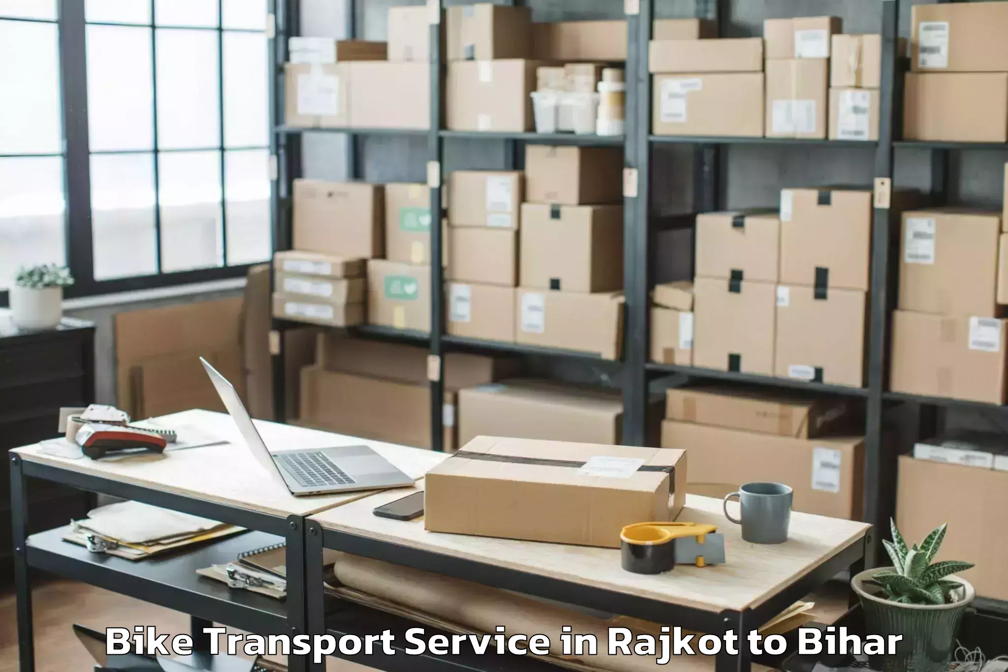 Book Rajkot to Puraini Bike Transport Online